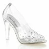 FABULICIOUS Clearly-420 Clear Rhinestones Wedding Formal Cinderella 4.5" Heels