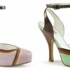Pleaser PINUP COUTURE CUTIEPIE-01 Tri-Colour Trim Ankle Strap Pumps 4.5" Heels