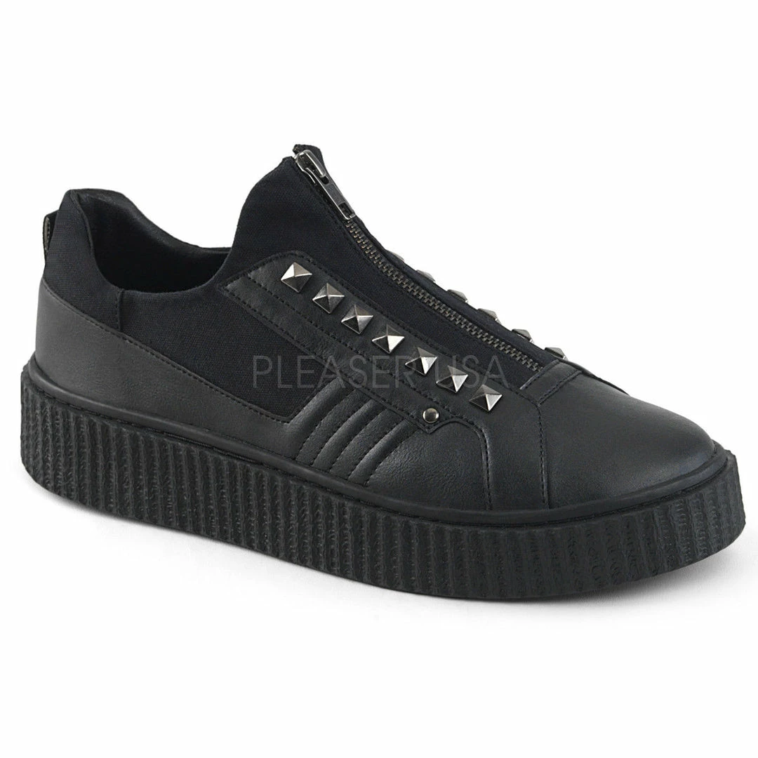 Mens/Unisex DEMONIA Sneeker-125 Men's Unisex Goth Rocker Stud Creeper Platform Sneaker Shoes