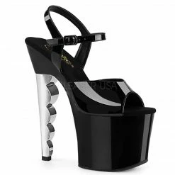 Discontinued PLEASER Scallop-709CH Chrome Stripper Pole Dancer Platforms 7