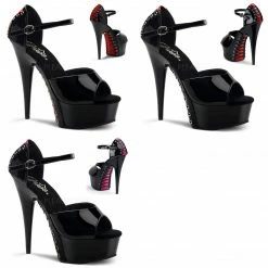 PLEASER Delight-660FH Pin Up Pinup Corset Ribbon Platform Mary Janes 6