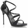 Discontinued FABULICIOUS Chic-24 Black Glitter Wedding Evening Party 4.5" Heels