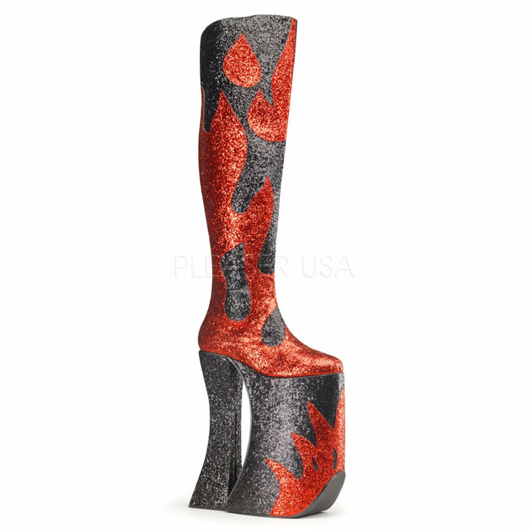 Pleaser Pink Label PLEASER Splashy-3020 Men's Mens Unisex Glitter Drag Queen Platforms 11" Boots
