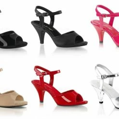 Fabulicious PLEASER Belle-309 Black Nude Silver Pink Red Evening Party Prom 3" Heels 4-15