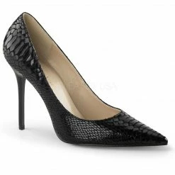 PLEASER Classique-20SP Black Snake Print Leather 4" Heels Pumps Drag Womens 4-15