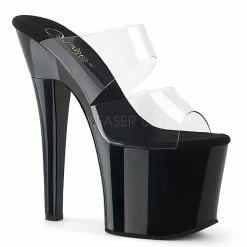 PLEASER Radiant-702 Double Straps Stripper Dancer Club Platforms Slides 7" Heels