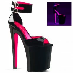 PLEASER Xtreme-875TT 2 Tone D'Orsay Cuff Stripper Dancer Platforms 8" High Heels