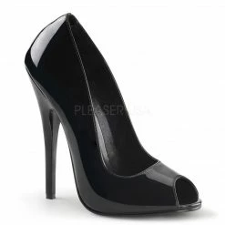 DEVIOUS Domina-212 Black Fetish Drag Open Peep Toe Pumps 6" Heels Women's 4-15