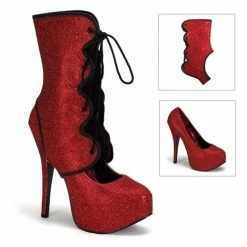 Discontinued BORDELLO Teeze-31G Glitter Burlesque Pinup Detachable Shaft Heels