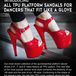 PLEASER Sky-308N Pink Red White Cream Black Jelly Like TPU Pole Dancer 7