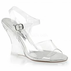 FABULICIOUS Lovely-408 Clear Ankle Strap Party Wedding 4