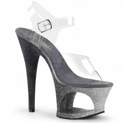 PLEASER Moon-708OMBRE Ombre Glitter Stripper Dancer Club Platforms 7