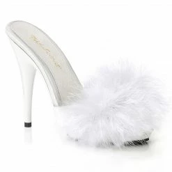 FABULICIOUS Poise-501F Marabou Fur Bedroom Strip Slipper Slide Sandal 5
