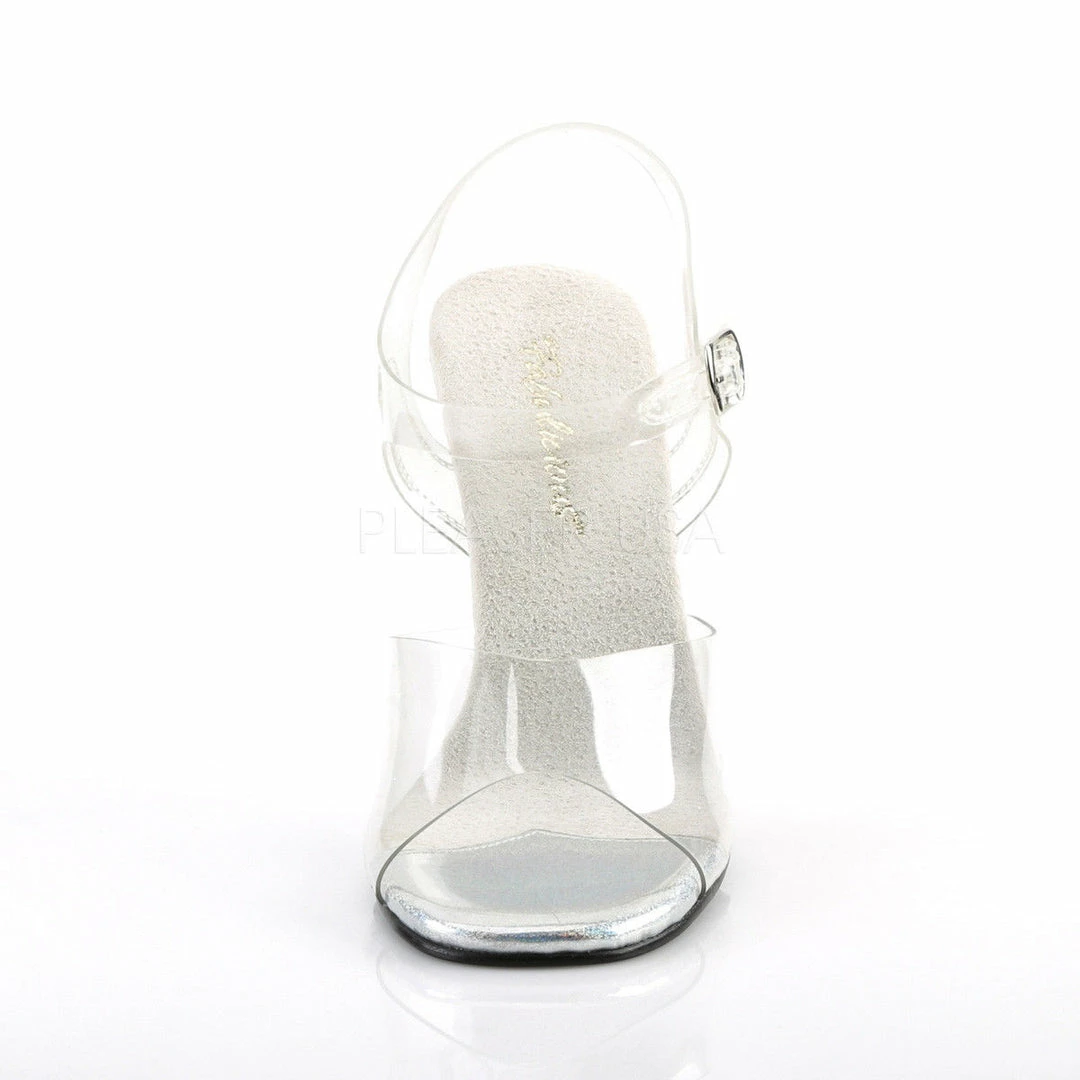 FABULICIOUS Gala-08MG Clear Glitter Fitness Bikini Model Comp Wedding 4.5" Heels