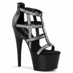 PLEASER ADORE-798 Rhinestones Club Cage Booties Dress Party Platforms 7" Heels
