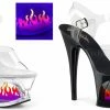 PLEASER Moon-708FLM Ombre Flames Fire Stripper Dancer Club Platforms 7" Heels