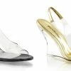 Discontinued FABULICIOUS Lovely-450 Clear Dress Slingback Wedges Sandals Heels