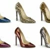 Discontinued PLEASER Sexy-20 Pointy Toe Pearlized Cheetah Work Dress Pumps Heels