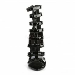 PLEASER Sexy-52 Black Strappy Ankle Cage Sandals 5" Stiletto Heels AU Sizes 4-13