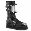 DEMONIA Gravedigger-250 Claw Spikes Metal Toe Cap Goth Men's Unisex Calf Boots Mens/Unisex
