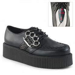 Mens/Unisex DEMONIA V-Creeper-516 Brass Knuckles Studs Goth Men's Unisex Platform Shoes