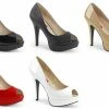 PLEASER PINK LABEL Chloe-01 Peep Open Toe Pumps 5.25" Heels Women's + Size 8-15