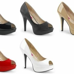 PLEASER PINK LABEL Chloe-01 Peep Open Toe Pumps 5.25" Heels Women's + Size 8-15