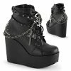 DEMONIA Poison-101 Goth Pentagram Cross Lightning Safety Pin Skull Charms Boots