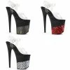 PLEASER Flamingo-808HFN Holographic Fishnet Stripper Dancer 4" Platform 8" Heels