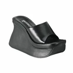 DEMONIA Pace-01 Goth Punk Slip On Platform Slides Wedges Sandals