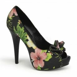 Discontinued FABULICIOUS Lolita-11 Black Red Floral Flower Print Party Heel Pump