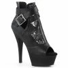 PLEASER Kiss-257 Black Lace Goth Club Sexy Buckle Platform Bootie Boots 6" Heels