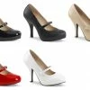 PLEASER PINK LABEL Pinup-01 Mary Janes Drag Work Heels Plus Size Women's 8-15