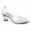 FUNTASMA Crystal-100 Costume Halloween Cinderella Glass Slippers 2" Heels Shoes