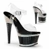 PLEASER Illusion-658RS Dancer Clubwear Rhinestones Textured Platforms 6.5" Heels