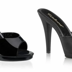 FABULICIOUS Flair-401-2 Black Drag Dress Slides Mules Sandals 4.5