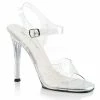 FABULICIOUS Gala-08MMG Clear Glitter Fitness Bikini Model Comp Wedding 4.5" Heel