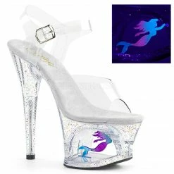 PLEASER Moon-708MER Mermaid Reactive Stripper Pole Dancer Club Platform 7" Heels
