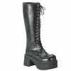 DEMONIA Ranger-302 Goth Punk Men's Unisex Combat Lace Up Zip Platform Knee Boots
