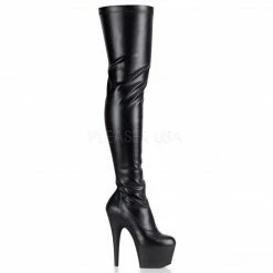 PLEASER Adore-3000 Black Red White Exotic Sexy Club Platform Thigh Boots