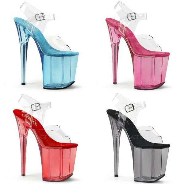 PLEASER Flamingo-808T Tinted Stripper Pole Dancer Club 4" Platforms 8" Heels