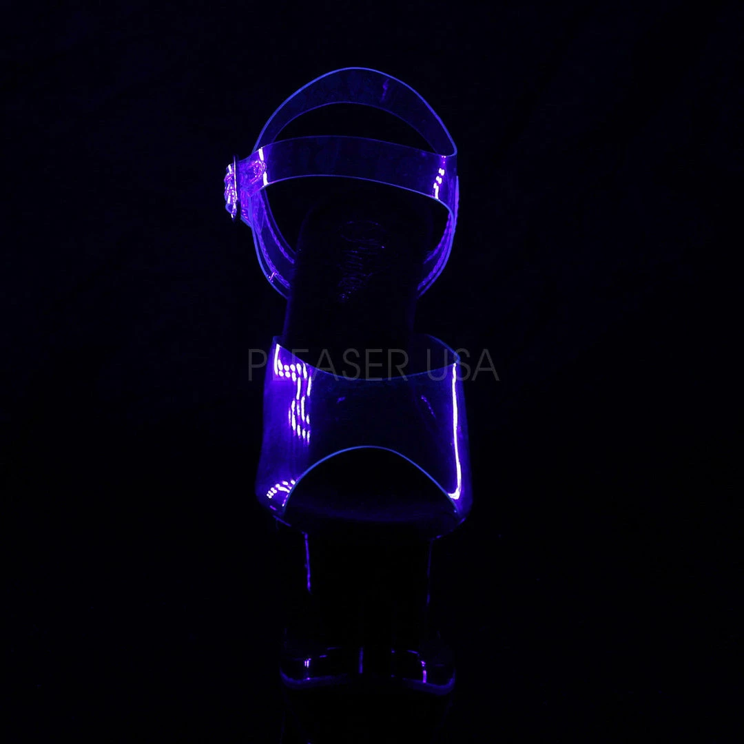 PLEASER Moon-708FLM Ombre Flames Fire Stripper Dancer Club Platforms 7" Heels