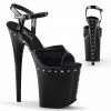 PLEASER Flamingo-809ABLS Black Rhinestones Stripper Dance Club 8" Platform Heels