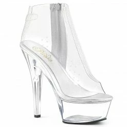 PLEASER Kiss-1023 Sexy Clear See Through Fetish Stripper Pole Dancer Boots Heels