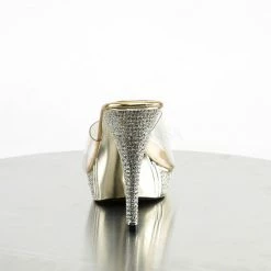 FABULICIOUS Elegant-401 Gold Silver Rhinestone Fitness Model Comp Wedding Heels