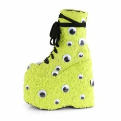 DEMONIA Slay-206 Lime Green Faux Fur Googly Eyes Funky 7