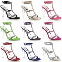 Discontinued FABULICIOUS Clearly-418 Rhinestones Wedding Dress Prom 4.5