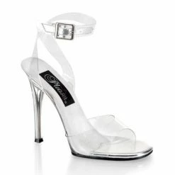 FABULICIOUS Gala-06 Clear Ankle Strap Fitness Bikini Model Comp Dress 4.5" Heel Heels