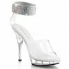 FABULICIOUS Lip-142 Clear Rhinestone Ankle Band Wedding Formal Sandals 5" Heel Heels