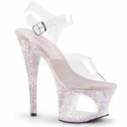 PLEASER Moon-708LG Holographic Glitter Stripper Club Cutout Platforms 7